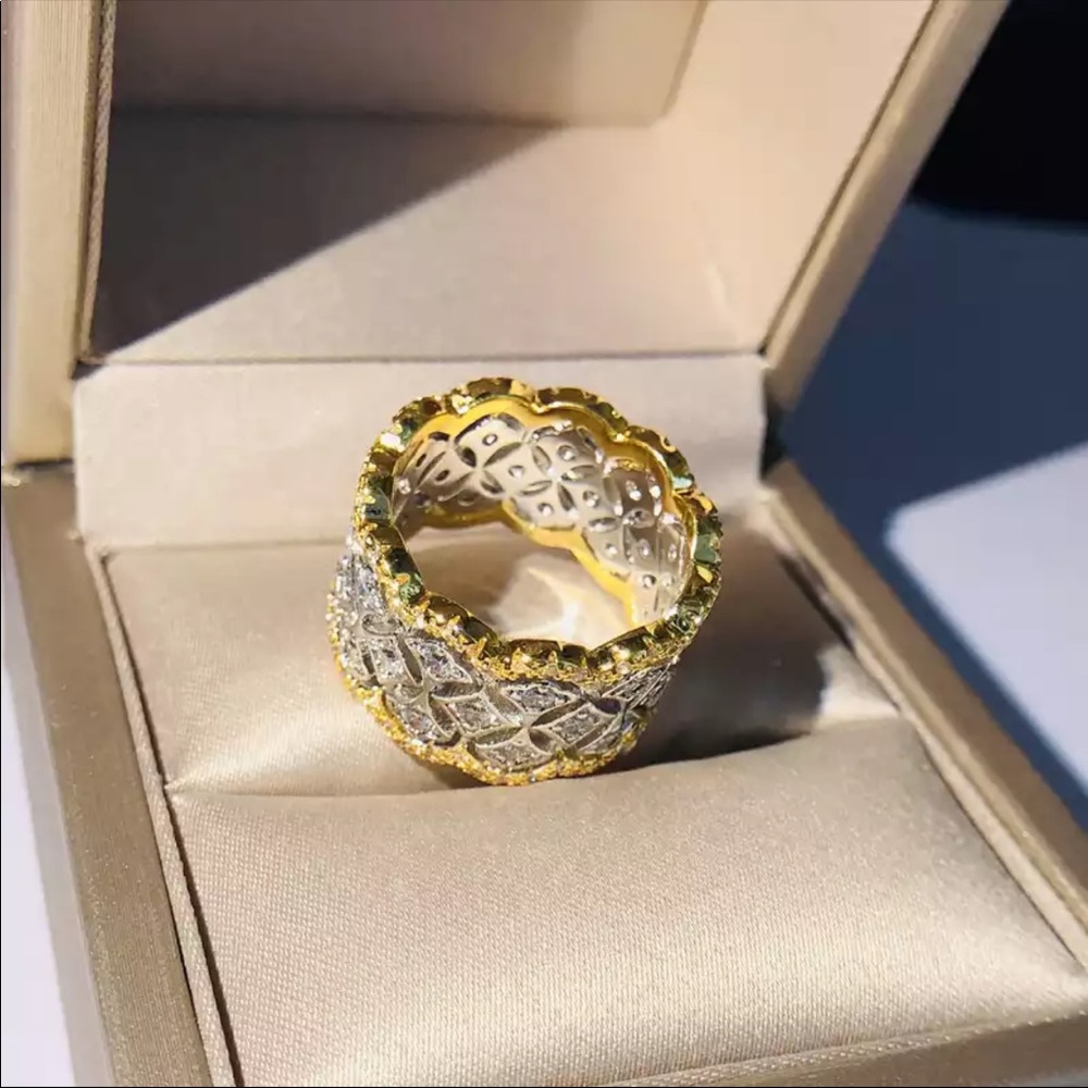 New Unisex Crown Starts Shape Geometric Wavy Ring - Picture 5 of 5